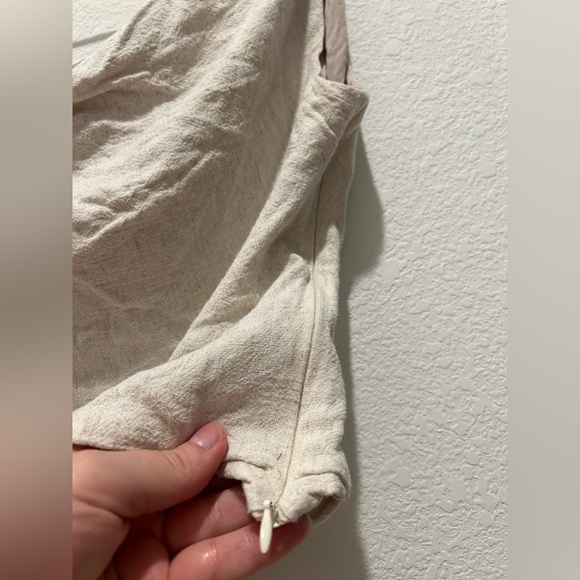 Peppermayo linen oatmeal beige Cream off shoulder Women's Top - Picture 7 of 10